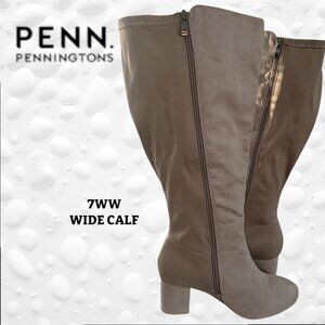 👢PENN Extra Wide Width, Tall Faux Suede Boot with Stretch Calf - NWT Size 7WW👢